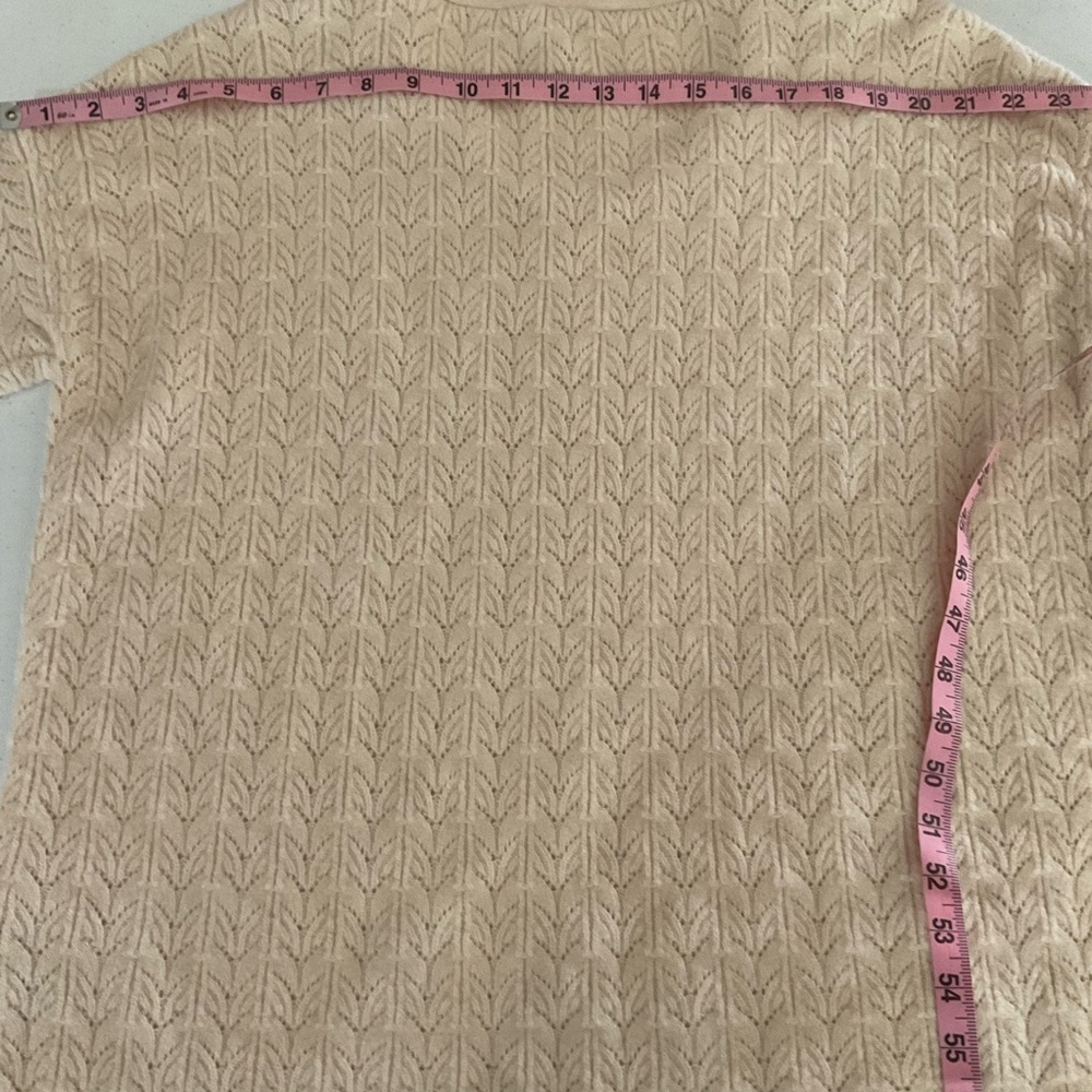 Chico’s Cable Knit Sweater V-Neck “Drama” Pullover Oatmeal Women’s 8 (Chico’s 1) - Picture 11 of 13